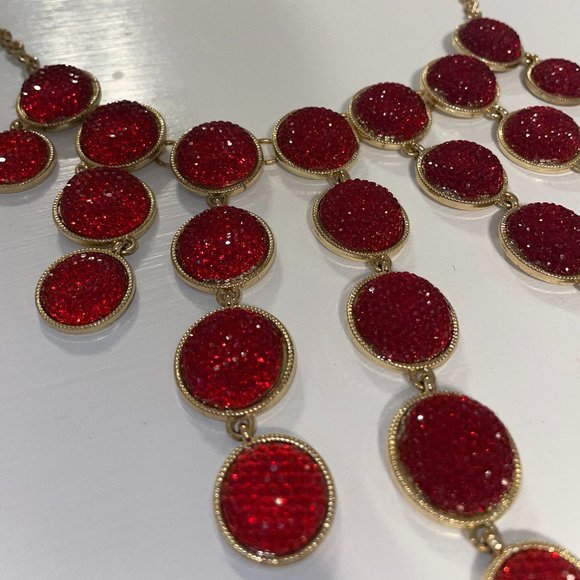 Bubble Necklace - Red & Gold - Picture 2 of 3